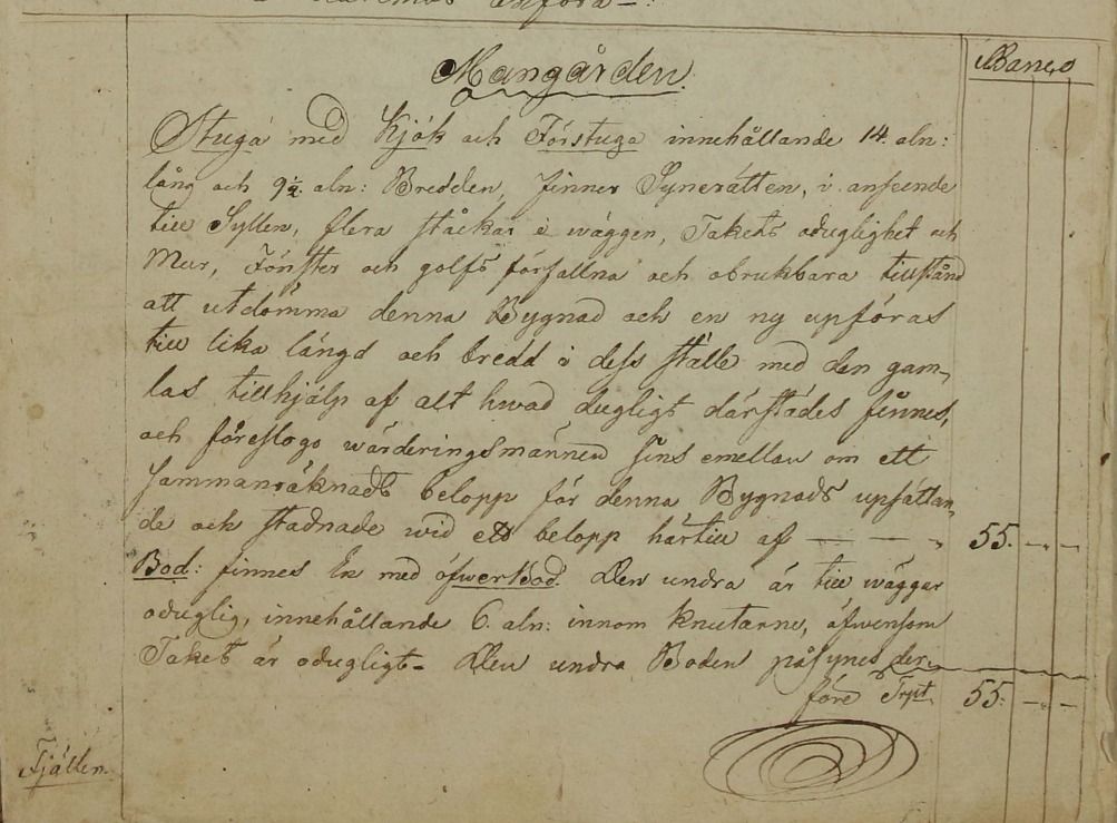 Husesynen på Fjällen 1829: stugan döms ut.